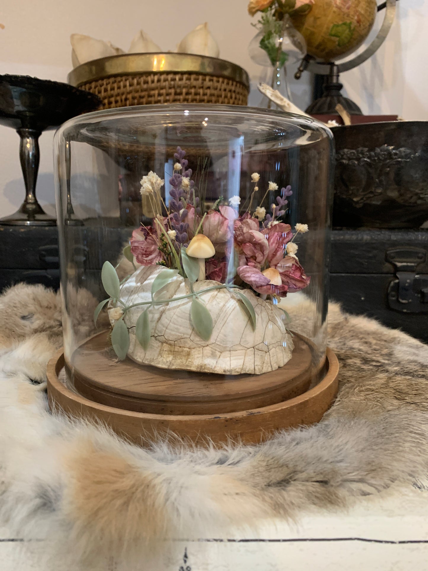 Floral Turtle Shell in Glass