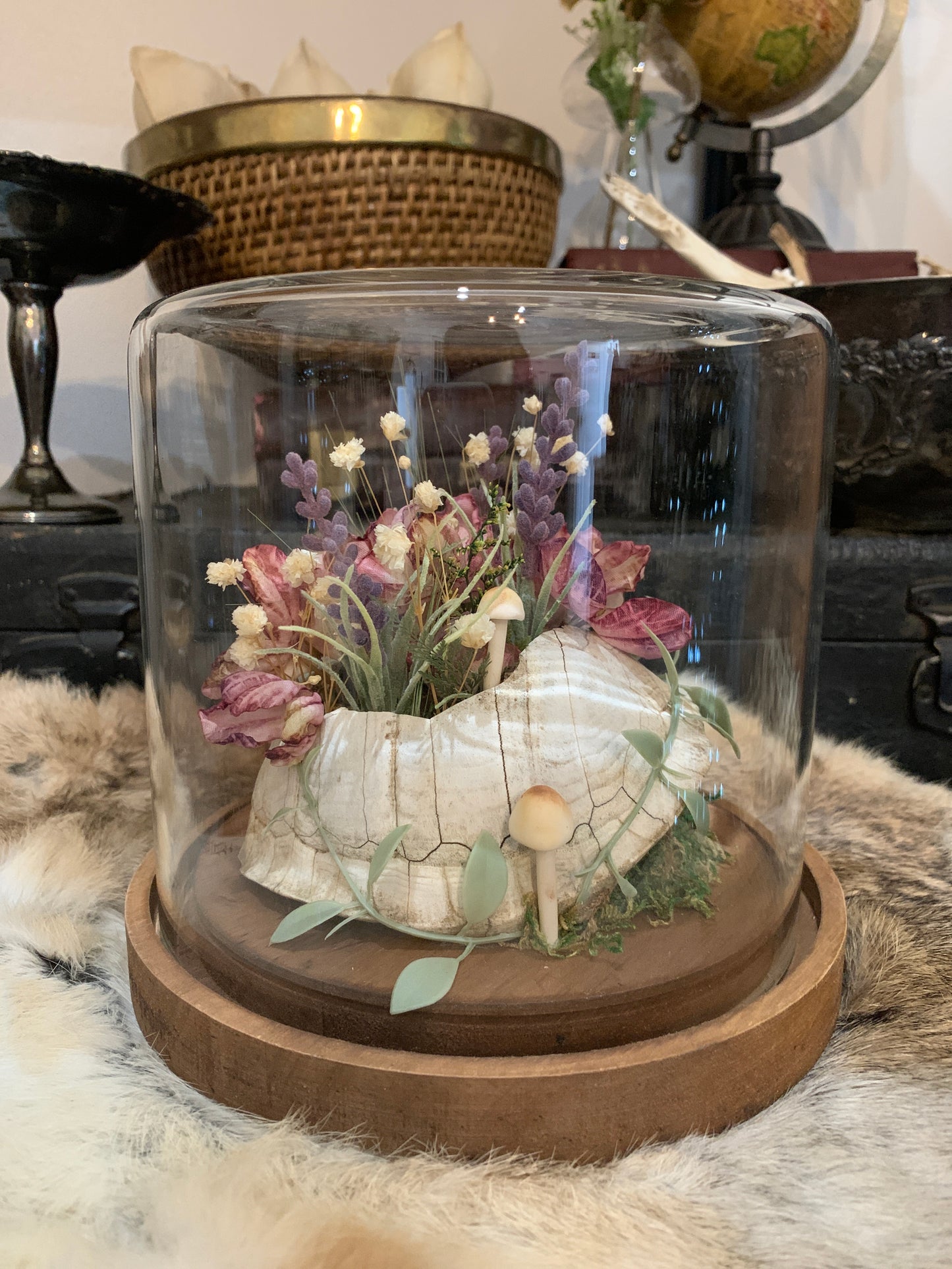 Floral Turtle Shell in Glass